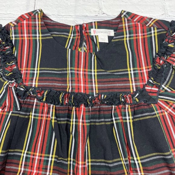 Crewcuts Tartan Plaid Ruffle Apron Top Girls' L Holiday - Picture 2 of 10